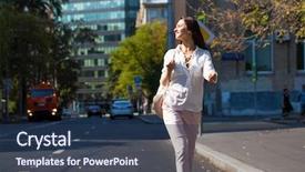  Presentation with white and black woman climbing ladders - Slide set featuring pants walking on the street background and a  colored foreground