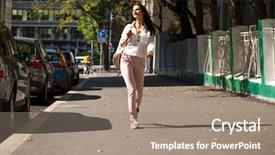  Presentation with biblical growth - Amazing presentation design having pants walking on the street backdrop and a  colored foreground