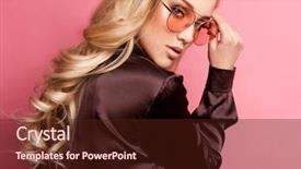  Presentation with glasses - Cool new PPT layouts with pants wearing glasses holding handbag backdrop and a wine colored foreground