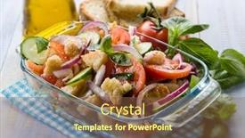  Presentation with tuscany - Cool new slide set with panzanella traditional tuscany salad selective focus backdrop and a tawny brown colored foreground