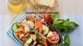  Presentation with tuscany - Presentation theme with panzanella-traditional-tuscany-salad background and a coral colored foreground