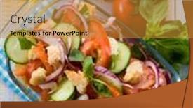 Presentation with tuscany - PPT theme having panzanella-traditional-tuscany-salad background and a gold colored foreground