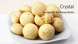  Presentation with blueberry bread - Slides having pao - cheese bread background and a blonde colored foreground