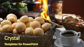  Presentation with bread - PPT layouts consisting of pao - cheese bread background and a tawny brown colored foreground