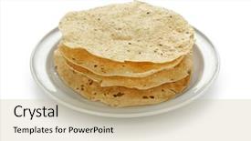  Presentation with indian food - Amazing slide deck having papad indian traditional food backdrop and a coral colored foreground