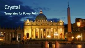  Presentation with peter - Beautiful slide set featuring papal basilica of saint peter backdrop and a ocean colored foreground