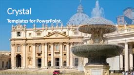  Presentation with vatican - Slide set featuring papal basilica of saint peter background and a teal colored foreground
