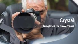  Presentation with car picture - Amazing slide deck having paparazzi taking picture with his backdrop and a dark gray colored foreground