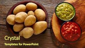  Presentation with sauces - Colorful PPT theme enhanced with papas arrugas al mojo canary backdrop and a tawny brown colored foreground