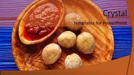  Presentation with recipe - Cool new slide deck with papas arrugas al mojo wrinkled backdrop and a red colored foreground