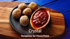  Presentation with recipe - Colorful presentation design enhanced with papas arrugas al mojo wrinkled backdrop and a  colored foreground