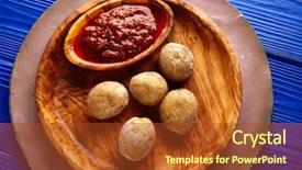  Presentation with recipe - Cool new PPT theme with papas arrugas al mojo wrinkled backdrop and a tawny brown colored foreground