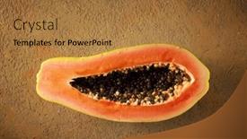  Presentation with papaya - PPT layouts having papaya-chunk-on-a-brown background and a coral colored foreground