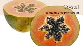  Presentation with papaya - Cool new theme with papaya-fruit-isolated-on-white backdrop and a coral colored foreground