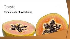  Presentation with papaya - Colorful PPT theme enhanced with papaya-fruit-isolated-on-white backdrop and a white colored foreground