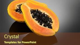  Presentation with fresh papaya - Slides consisting of papaya-fruit-on-black-background and a tawny brown colored foreground
