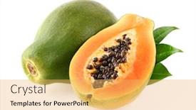  Presentation with papaya - Theme with papaya-fruit background and a yellow colored foreground