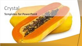  Presentation with papaya - Cool new presentation design with papaya fruits isolated on white background backdrop and a white colored foreground