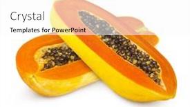  Presentation with papaya - Presentation theme consisting of papaya fruits isolated on white background background and a white colored foreground