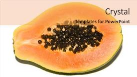  Presentation with papaya - PPT layouts with papaya isolated on white background background and a yellow colored foreground