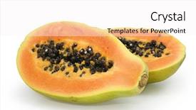  Presentation with papaya - Slides having papaya isolated on white background background and a white colored foreground