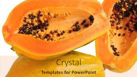  Presentation with papaya - Slide set featuring papaya isolated background and a gold colored foreground