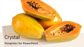  Presentation with papaya - Cool new slides with papaya isolated backdrop and a yellow colored foreground
