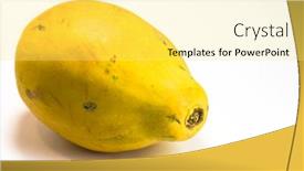  Presentation with papaya - Presentation theme featuring papaya on white background background and a yellow colored foreground
