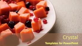  Presentation with papaya - PPT theme enhanced with papaya-pieces-and-berries background and a coral colored foreground