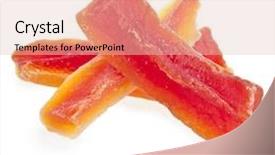  Presentation with papaya - Presentation with papaya slices candied over white background background and a lemonade colored foreground