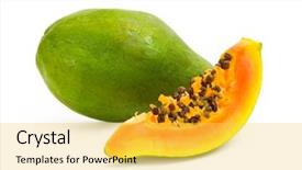  Presentation with papaya - Colorful PPT theme enhanced with papaya backdrop and a yellow colored foreground