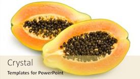  Presentation with papaya - Beautiful theme featuring papaya backdrop and a yellow colored foreground