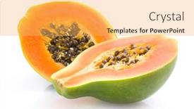  Presentation with papaya - Audience pleasing presentation theme consisting of papaya backdrop and a yellow colored foreground