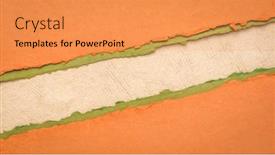  Presentation with orange abstract - Amazing PPT theme having paper-abstract-in-orange-green backdrop and a yellow colored foreground