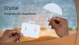  Presentation with cutout paper people standing around globe holding hands - Amazing PPT theme having paper against road and graph backdrop and a  colored foreground