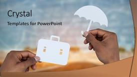  Presentation with cutout paper people standing around globe holding hands - Audience pleasing PPT theme consisting of paper against road and graph backdrop and a light blue colored foreground