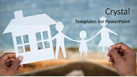 Presentation with family holding hands - PPT layouts enhanced with paper against road and graph background and a light blue colored foreground