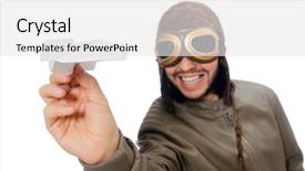  Presentation with medical pill medicine white blue - PPT layouts consisting of paper airplanes - funny pilot isolated background and a white colored foreground