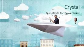  Presentation with media - Presentation consisting of paper airplanes - he is relaxed and careless background and a cool aqua colored foreground