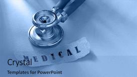  Presentation with medical social work - Audience pleasing PPT layouts consisting of paper and a stethoscope backdrop and a  colored foreground