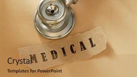  Presentation with medical social work - Amazing slide deck having paper and a stethoscope backdrop and a  colored foreground