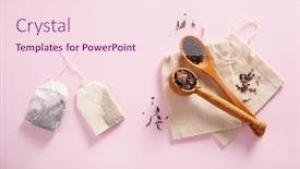  Presentation with paper bag - Slide set having paper-and-reusable-cotton-tea background and a pink colored foreground