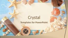  Presentation with world travel - Audience pleasing PPT layouts consisting of paper and sea shell backdrop and a cream colored foreground