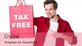  Presentation with tax free retirement - Theme with paper and showing tax free background and a coral colored foreground