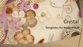  Presentation with art craft - Audience pleasing PPT theme consisting of paper art - scrapbooking craft materials backdrop and a lemonade colored foreground