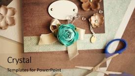  Presentation with scrapbooking - Slides having paper art - scrapbooking elements background and a coral colored foreground