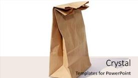  Presentation with brown paper bag - Presentation featuring reduce reuse recycle - paper bag brown paper bag background and a coral colored foreground