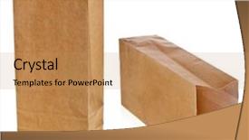  Presentation with paper bag - Beautiful slide deck featuring paper bag isolated on white backdrop and a coral colored foreground