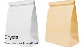  Presentation with paper bag - Presentation enhanced with paper bag isolated on white background and a white colored foreground