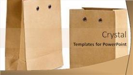  Presentation with paper bag - Presentation design having paper-bag-isolated-on-white background and a coral colored foreground